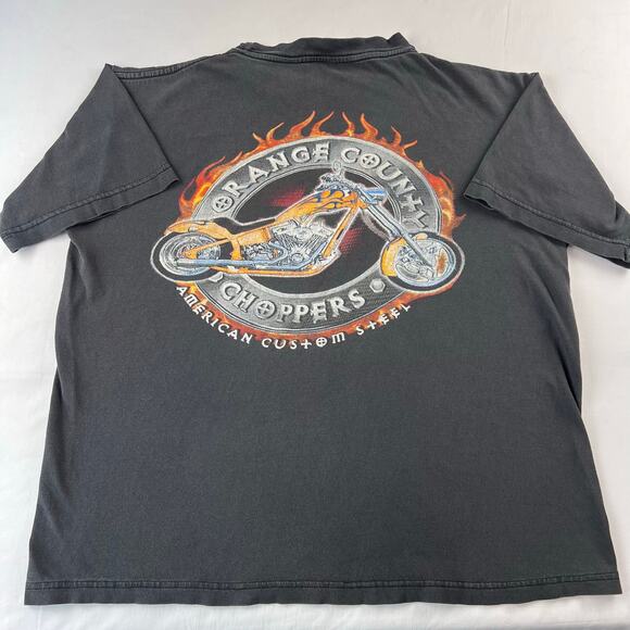 Orange County Choppers Y2K Faded Black Biker T-shirt men's size Medium - Picture 1 of 8